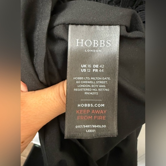 Hobbs London Black Dress With Lace Insert Sz 12 Office Business Party Holiday - Picture 5 of 9